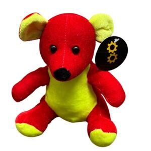Toy Factory Toy Works Mouse Bright Red Yellow Plush Stuffed Animal 7" NWT